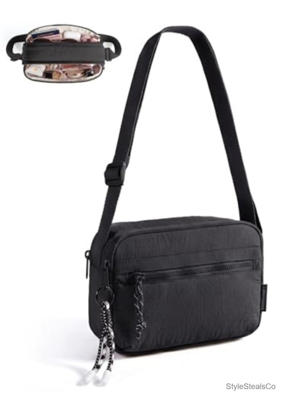 Water Resistant Nylon Crossbody Bag Small Travel Purse